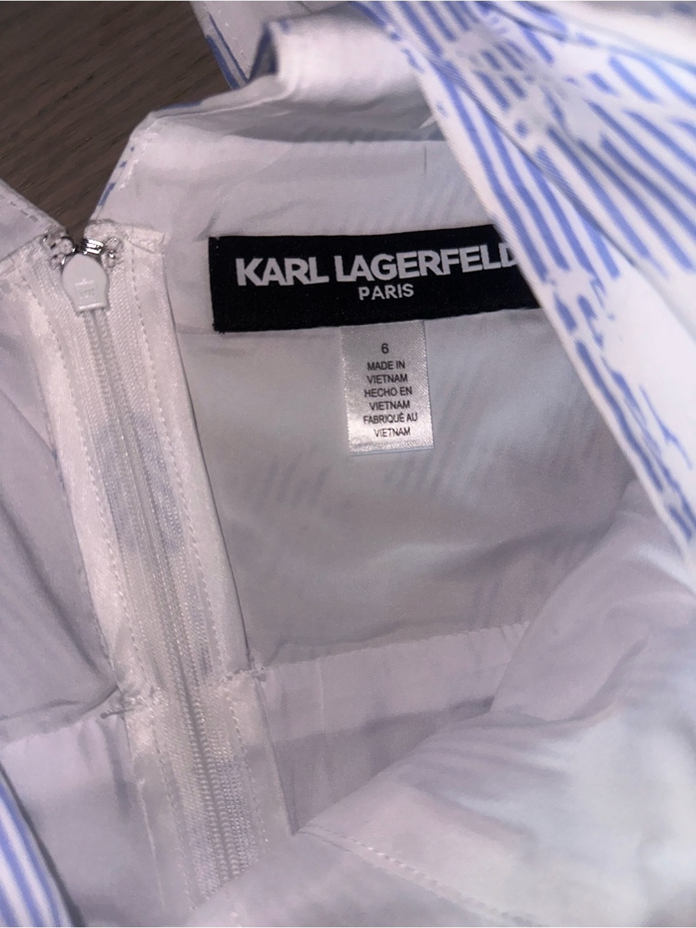 Karl Lagerfeld Light Blue Floral Jacquard Midi Skirt - Picture 7 of 7